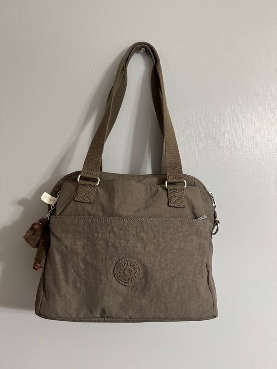 Kipling Handbags - Kipling Taupe Everyday Nylon Tote with Monkey Charm